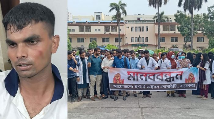 রামেক হাসপাতালে উত্তপ্ত পরিস্থিতি: প্রতিবাদ করায় সেনাসদস্যকে মারধর, উল্টো নাটকীয়তায় ইন্টার্নদের কর্মবিরতি