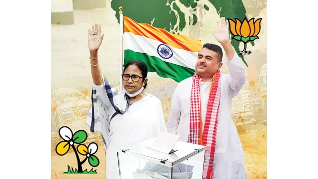 পশ্চিমবঙ্গে দ্বিতীয় দফার ভোট শুরু, তুঙ্গে মমতা-শুভেন্দু লড়াই