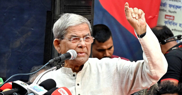 আওয়ামী সরকারের কারণে জনগণ পানির ন্যায্য হিস্যা থেকে বঞ্চিত: মির্জা ফখরুল