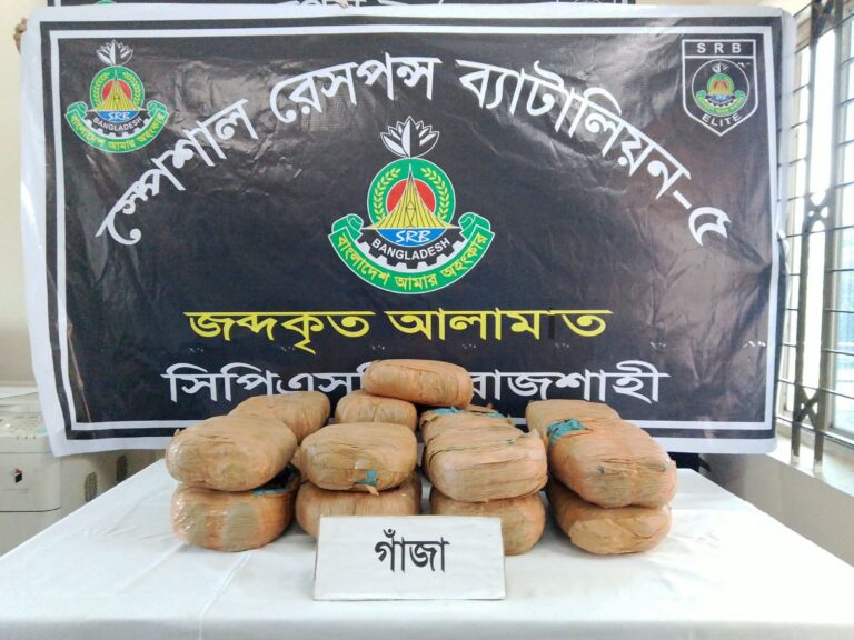 পবায় ৬১ কেজি গাঁজাসহ ৩  মাদক কারবারী গ্রেপ্তার