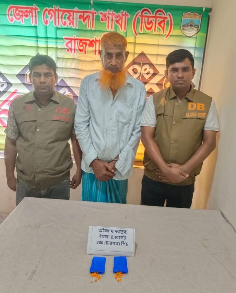 গোদাগাড়ীতে ৪০০ পিস ইয়াবাসহ আটক ১