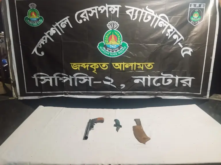 বড়াইগ্রামে দেশীয় অস্ত্র উদ্ধার